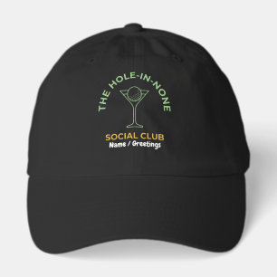 Funny Golf Social Club Humor Hole-In-None Martini Hat