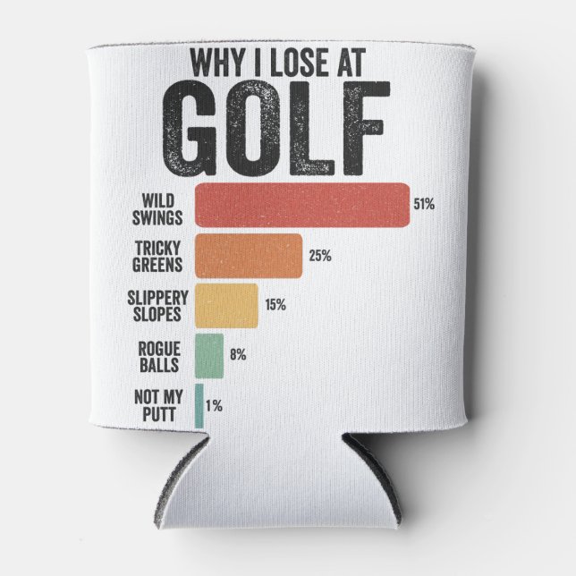 Funny Golf Sport Why I Lose At Golfing Game Retro  Can Cooler (Front)