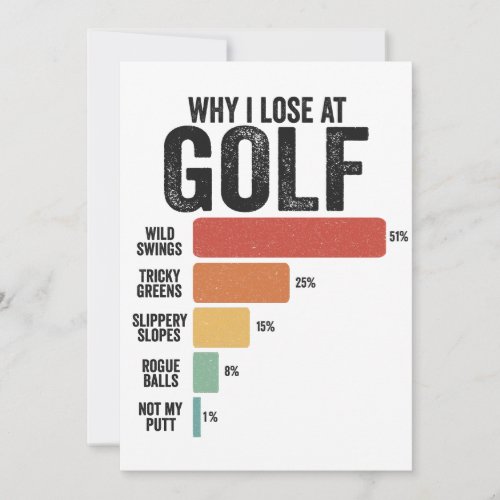Funny Golf Sport Why I Lose At Golfing Game Retro  Invitation