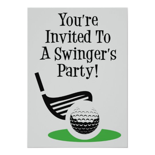 Funny Golf Swinger Party Invite  Zazzlecom