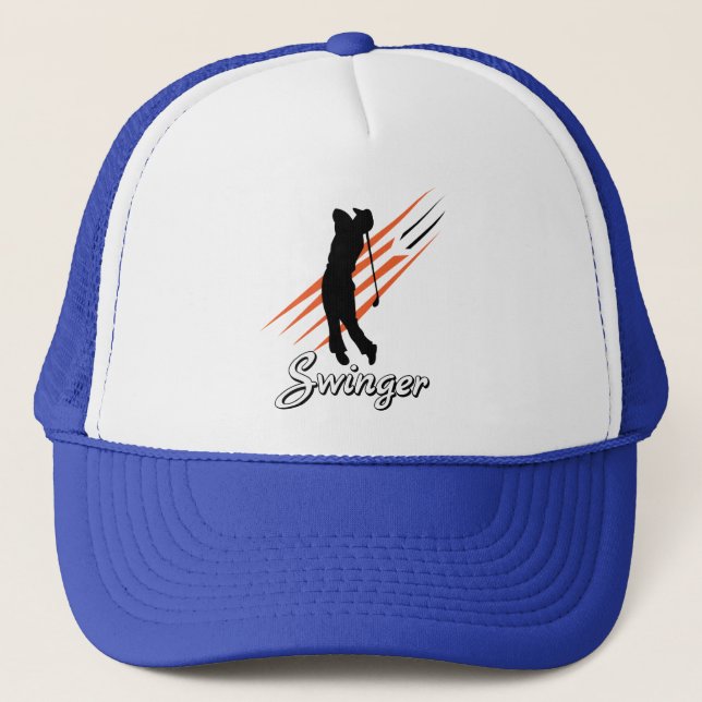 Funny Golf Swinger Trucker Hat (Front)