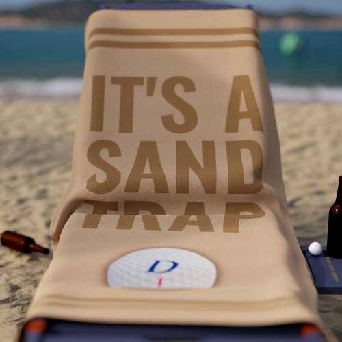 Funny Golf Theme Sand Trap Golfer Beach Towel 