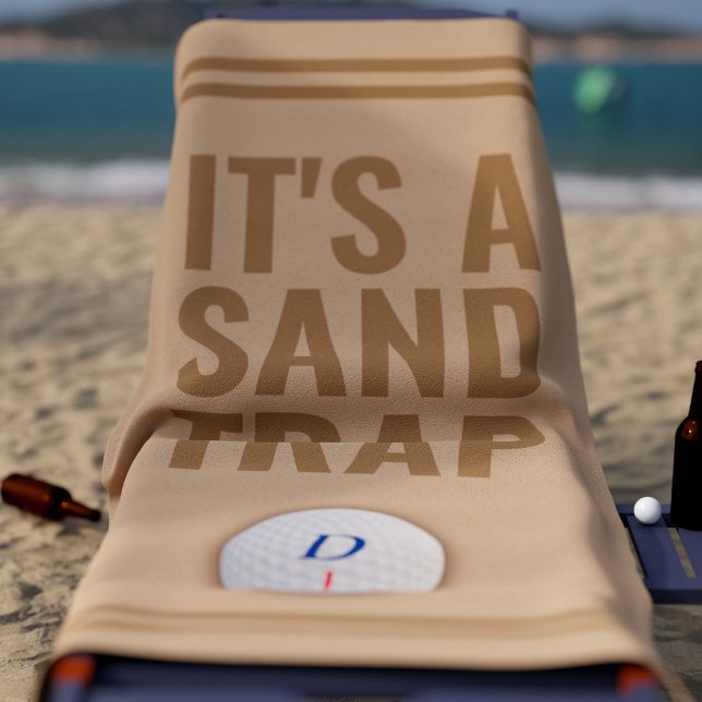 Funny Golf Theme Sand Trap Golfer Beach Towel  (Creator Uploaded)