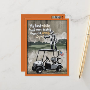 Funny Golf Themed Anti-Trump Postcard