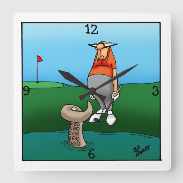 Funny Golf Themed Wall Clock (Front)