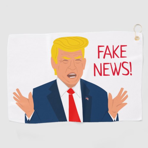 Funny golf towel gift with Donald Trump cartoon