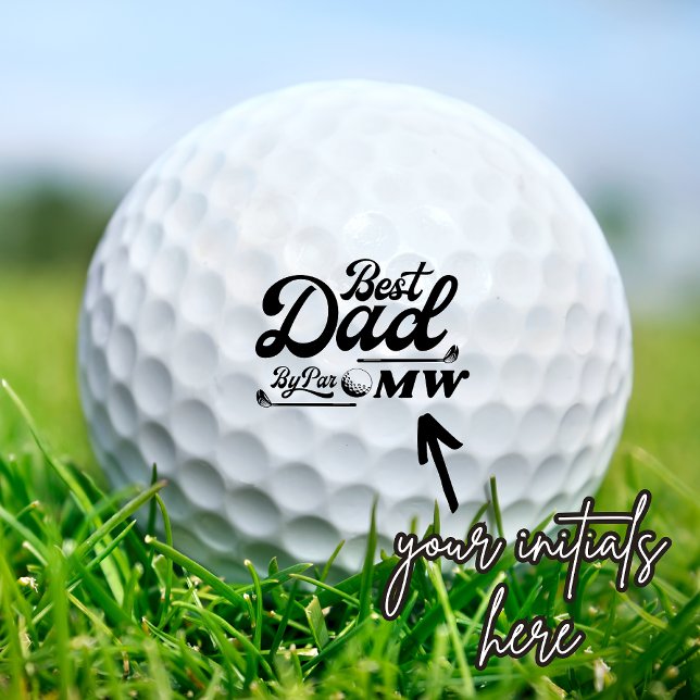 Funny Golfer Best Dad By Par | Father's Day  Golf Balls (Creator Uploaded)