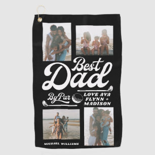Funny Golfer Best Dad By Par Photo Father's Day Golf Towel