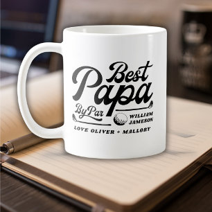 Funny Golfer Best Papa By Par Photo Father's Day Coffee Mug