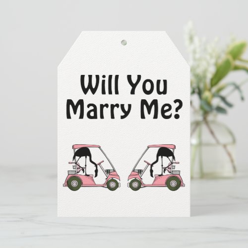 Funny Golfer Couple Will You Marry Me Proposal Invitation