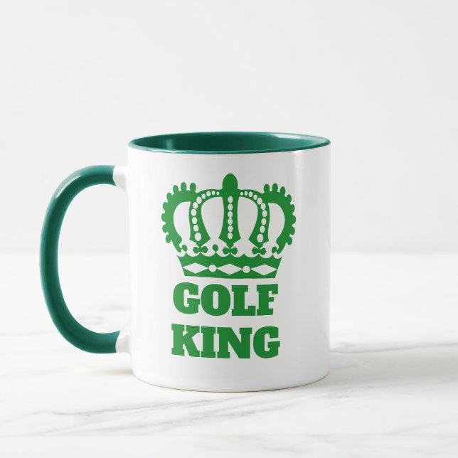 Funny Golfer Dad, Humorous Golf King Coffee Mug (Left)