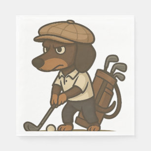 Funny Golfer Gift � Dachshund on the Tee Napkins