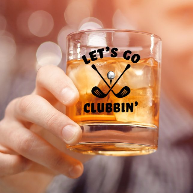 Funny Golfer Golf Club Humor Modern Sports Black Whiskey Glass (Funny Golfer Golf Club Humor Modern Sports Black Whiskey Glass)