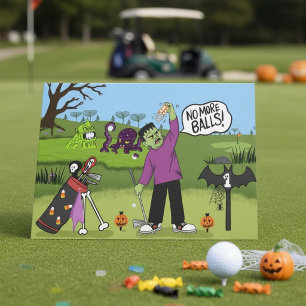 Funny Golfer Halloween Scary Golf Course Shank Card