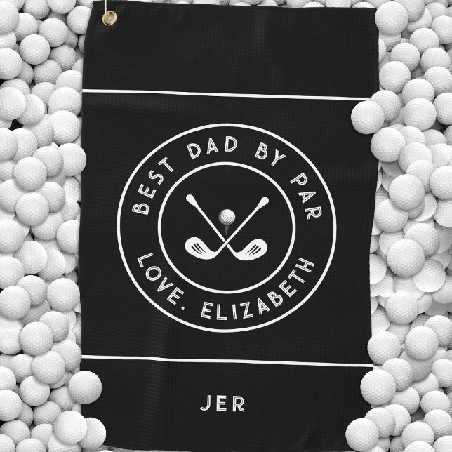 Funny Golfer Humor Golf | Best Dad By Par Golf Towel (Funny Golfer Humor Golf | Best Dad By Par Golf Towel)