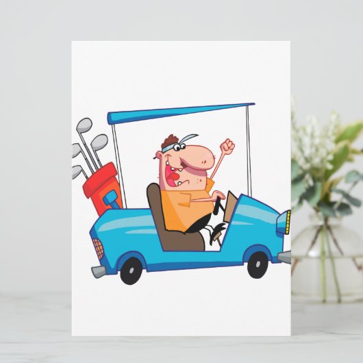 funny golfer in golf cart (Standing Front)