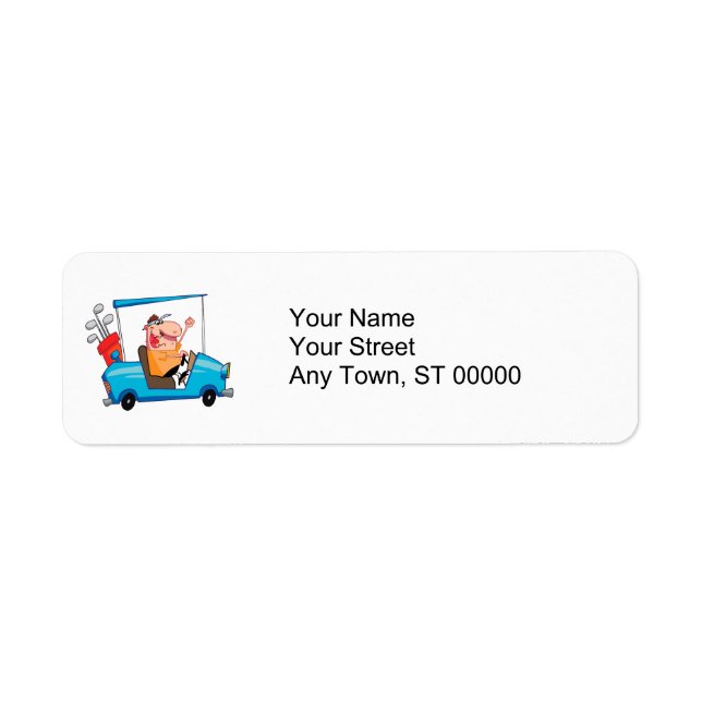 funny golfer in golf cart label (Front)