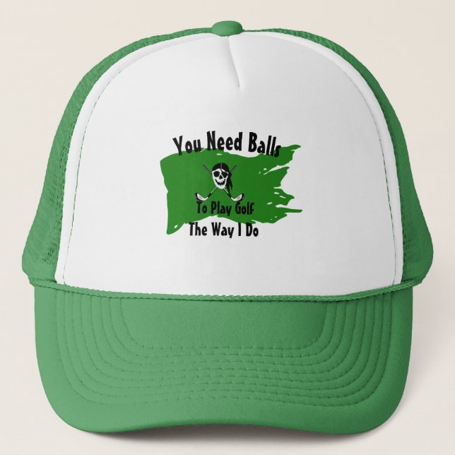 Funny Golfer Puns, Quotes & Sayings, Personalized  Trucker Hat (Front)