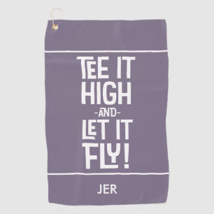 Funny Golfer Quote Custom Purple  Golf Towel