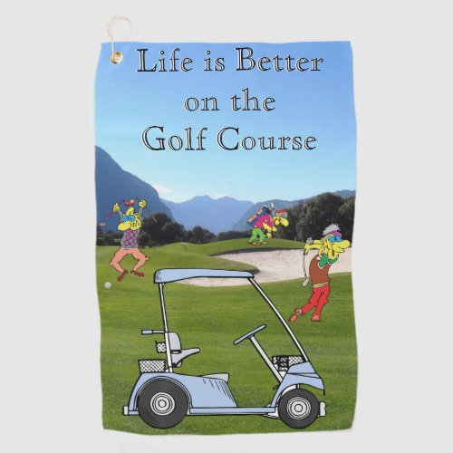 Funny Golfers and Golf Cart Towel