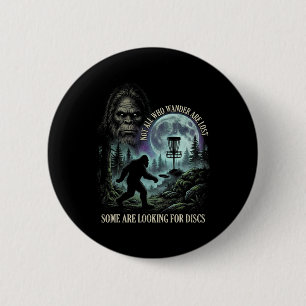 Funny Golfing Bigfoot Disc Golf Player 90s Graphic Button