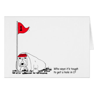 Funny Golfing Dog Greeting Card