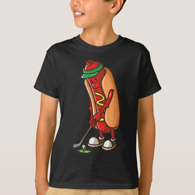 Funny Golfing Hot Dog Golf Gifts  for Men Boys Gol T-Shirt (Front)