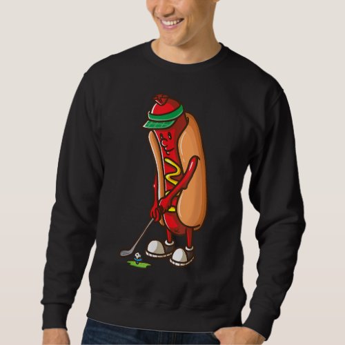 Funny Golfing Hot Dog Golf Gifts for Men Boys Golf Sweatshirt