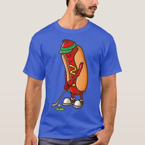 Funny Golfing Hot Dog Golf Gifts s for Men Boys T_Shirt