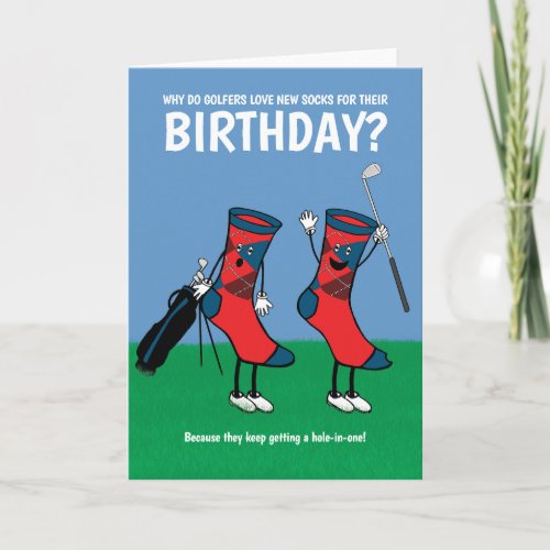 Funny Golfing Socks Joke Card