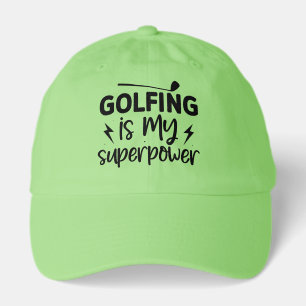 Funny Golfing superpower word art Hat