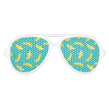 Funny Gone Bananas Illustrated Pattern Aviator Sunglasses by AllAboutPattern at Zazzle