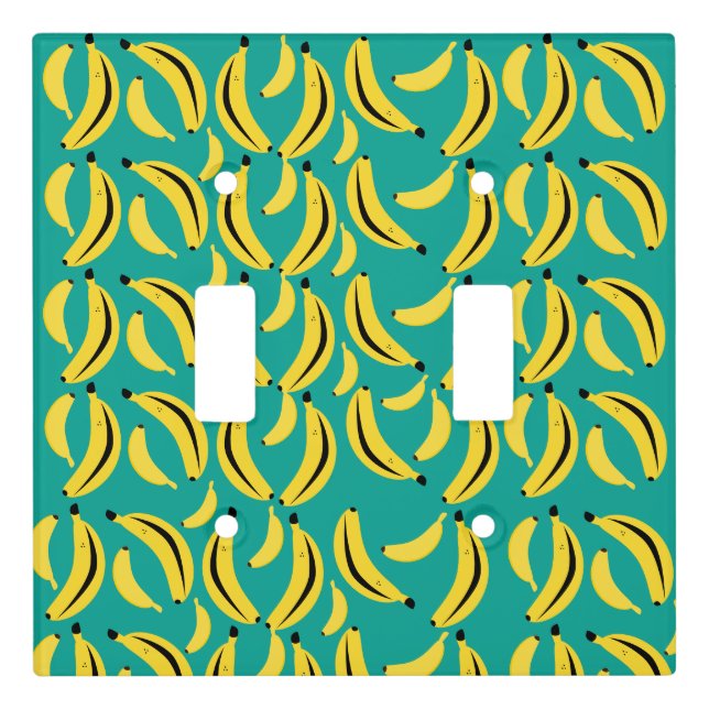 Funny Gone Bananas illustrated pattern  Light Switch Cover (Front)