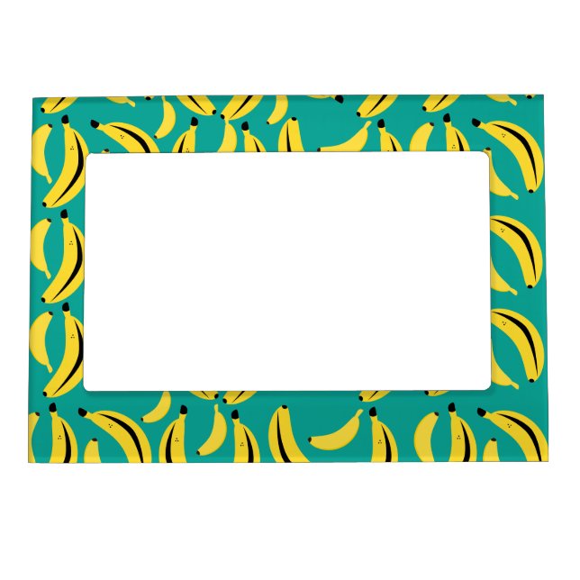 Funny Gone Bananas illustrated pattern Magnetic Frame (Front)
