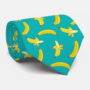 Funny Gone Bananas Illustrated Pattern Neck Tie by AllAboutPattern at Zazzle