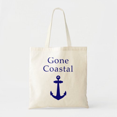 Funny Gone Coastal Nautical Blue Anchor Tote Bag