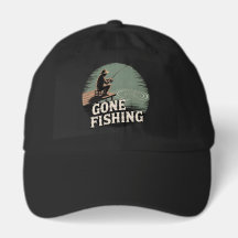 Funny Gone Fishing Outdoor Trucker Hat Retro Sunse