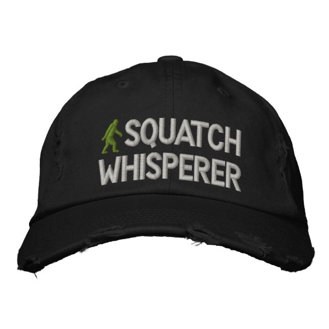 Funny Gone Squatchin Squatch whisperer Embroidered Baseball Cap (Front)