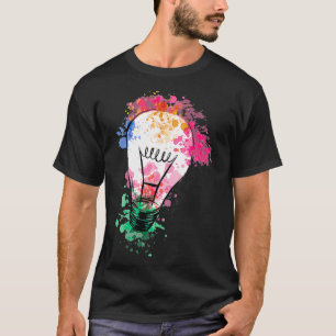 Funny Good Idea Colorful Light Bulb  Gift Women T-Shirt