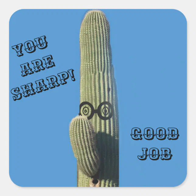 Funny Good Job Cactus Humorous Arizona Great Job Square Sticker