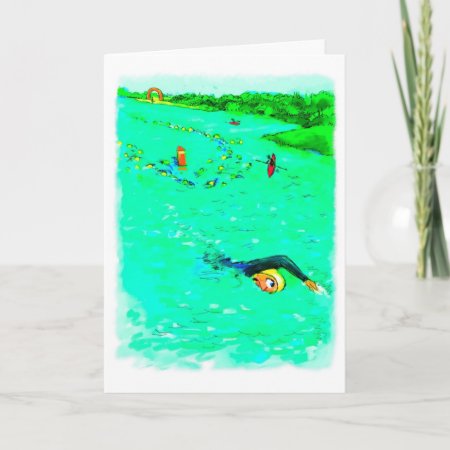 Funny Good Luck For Swimmer - Swimming Off Course Card