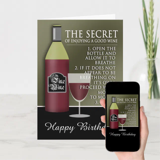 Funny Good Wine Birthday Card | Zazzle