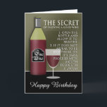 Funny Good Wine Birthday Card<br><div class="desc">Fun birthday card just for the wine lover.</div>