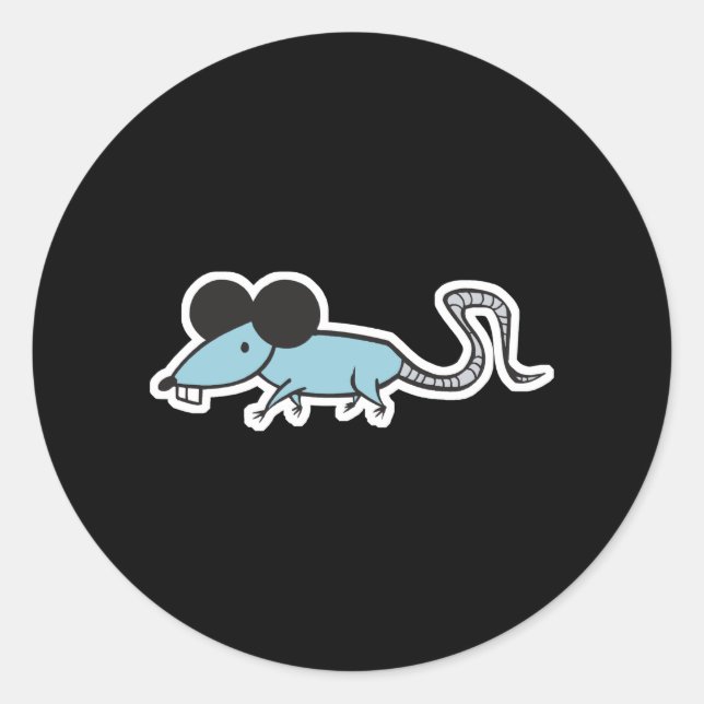 funny goofy rat classic round sticker (Front)