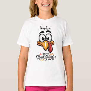 Funny Goofy Turkey Face Personalised Cartoon T-Shirt