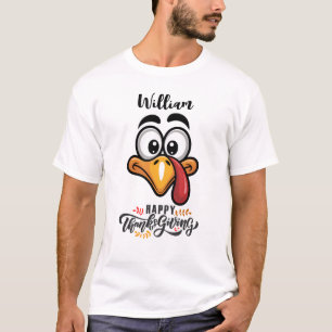 Funny Goofy Turkey Face Personalised Cartoon T-Shirt
