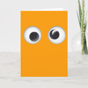 Funny Googly Eyes Orange Halloween Maze Card