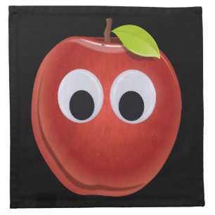 Funny Googly Eyes Red Apple Cocktail Napkins