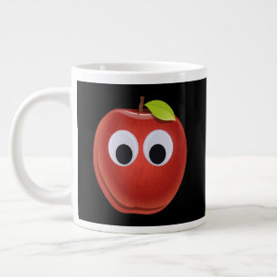 Funny Googly Eyes Red Apple Jumbo Coffee Mug