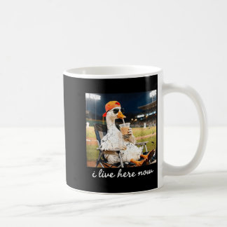 Funny goose ballfield baseball field i live here coffee mug
